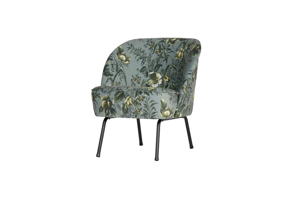 Fauteuil velvet poppy grijs Vogue Woood