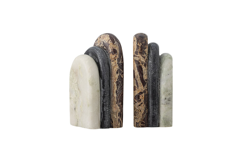 Fermalibri set di 2 in marmo multicolore Vani Marche