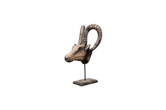 Figurine bélier en bois gris Noir