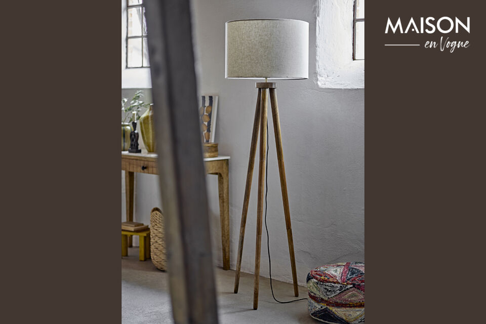 It stands on three angled legs forming a distinctive tripod base
