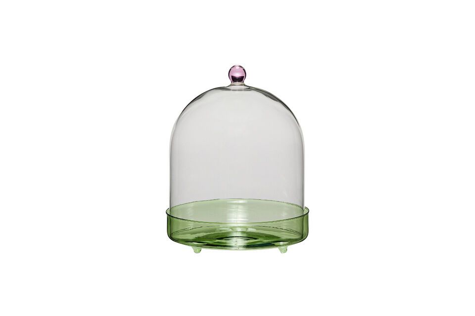 Flora green glass cloche Hübsch