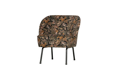 Floral Print Black Velvet Armchair Vogue