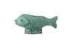 Miniature Flowerpot Fish Shape in Green Stoneware Hiro 1