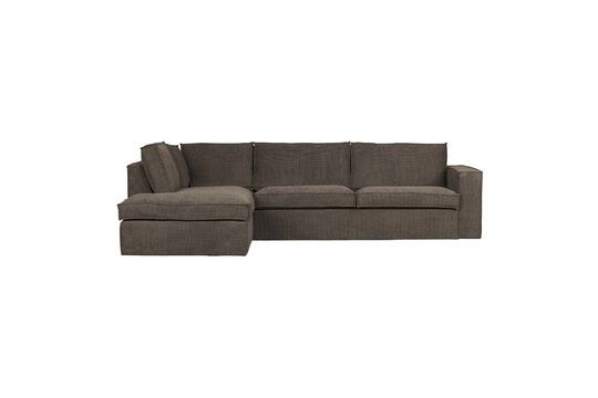 Freddie dark brown fabric left corner sofa Clipped