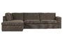Miniature Freddie dark brown fabric left corner sofa Clipped
