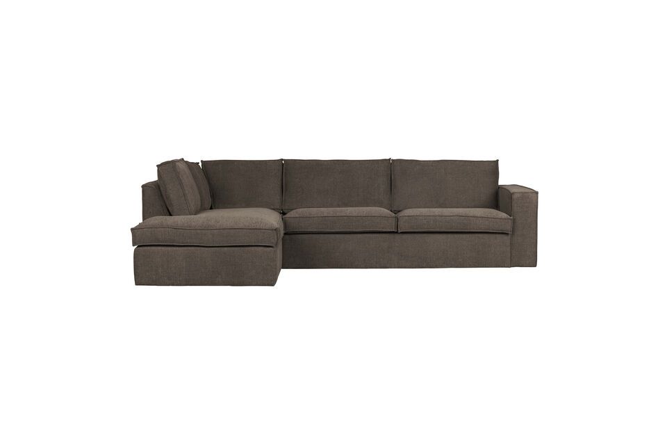Freddie dark brown fabric left corner sofa Woood