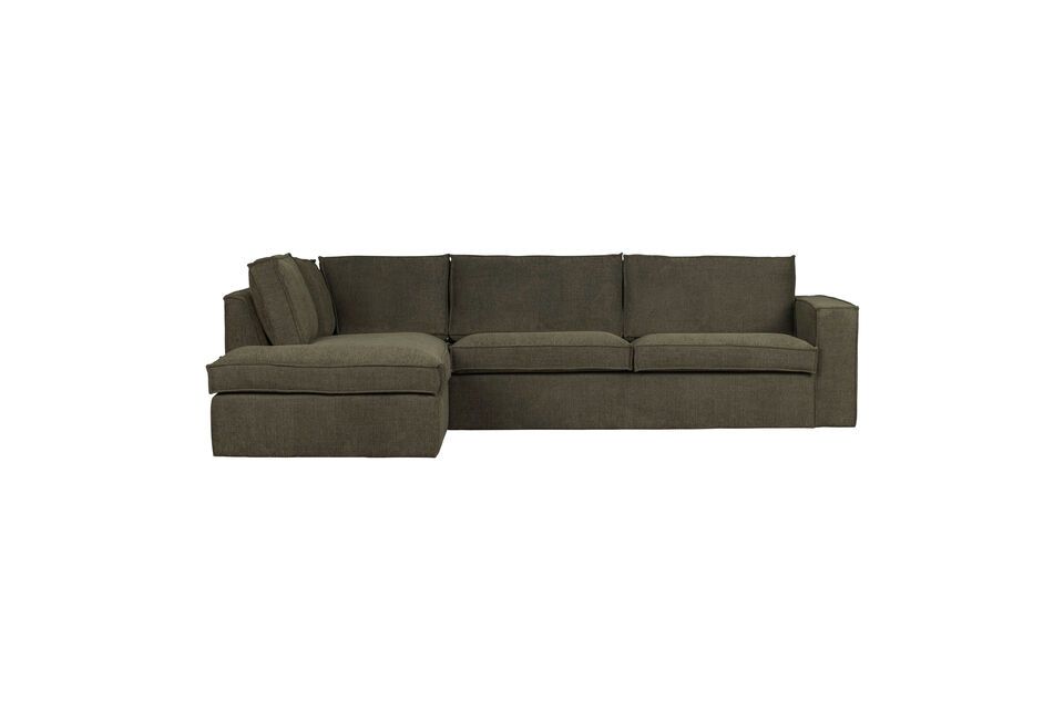 Freddie green fabric left corner sofa Woood