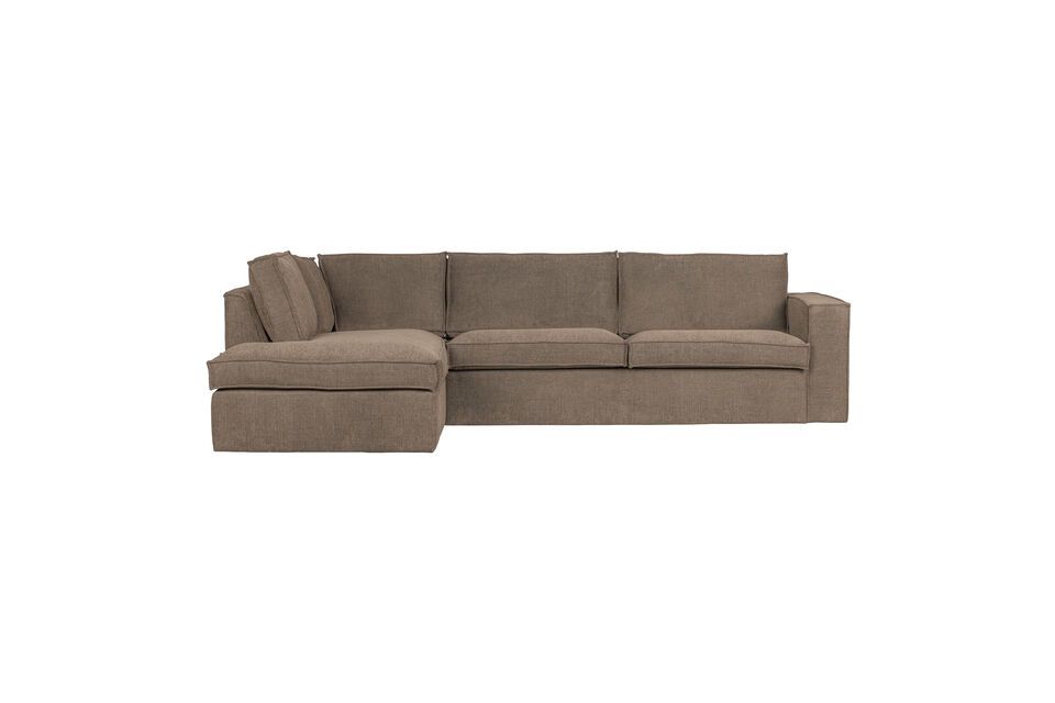 Freddie left corner sofa in light brown fabric Woood
