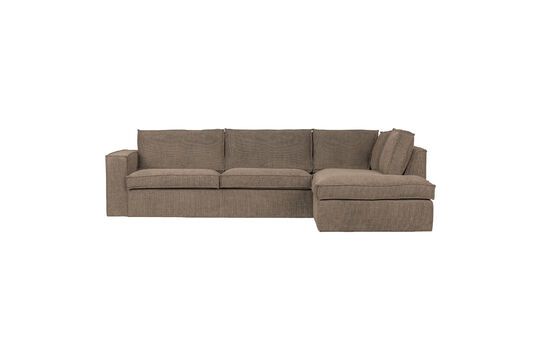 Freddie right corner sofa in light brown fabric Clipped