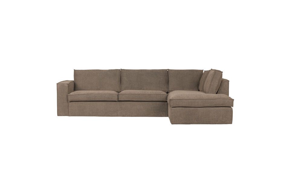 Freddie right corner sofa in light brown fabric Woood