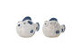 Miniatuur Fugu zout- en pepermolerset, blauw, steengoed Productfoto