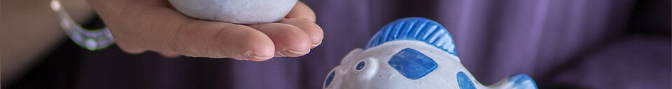 Benadrukte materialen Fugu zout- en pepermolerset, blauw, steengoed