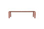 Miniature Garden bench 175x45 cm in red aluminum Vondel Clipped