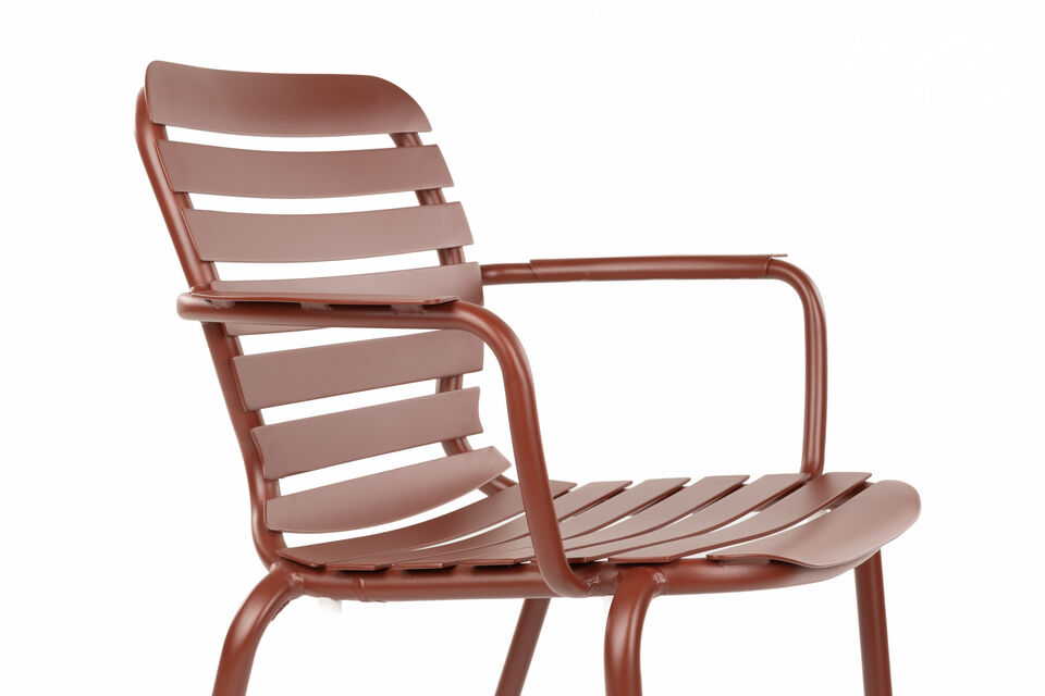 Garten-Armlehnstuhl aus rotem Aluminium Vondel - 9