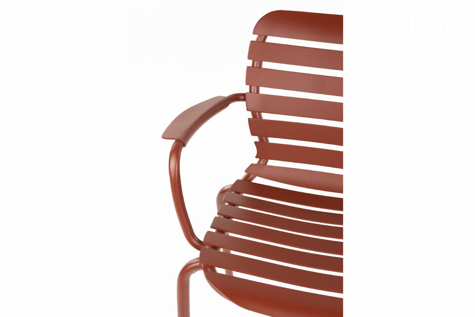 Garten-Armlehnstuhl aus rotem Aluminium Vondel - 10