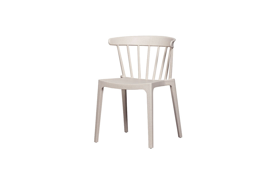 Gartenstuhl mit Sprossen Pflanzenfaser Off White Melange Bliss Woood