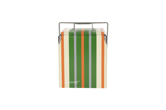 Gestreepte groene kunststof koelbox Be Wine Stripes Productfoto