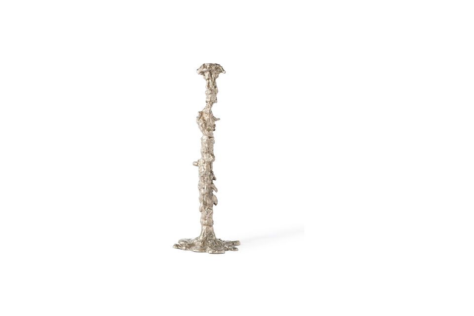 Le bougeoir Drip de Pascal Smelik pour Pols Potten est un objet en aluminium nickelé au design