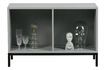 Miniature Grand cabinet 2 espaces de rangement en bois gris Incl 2