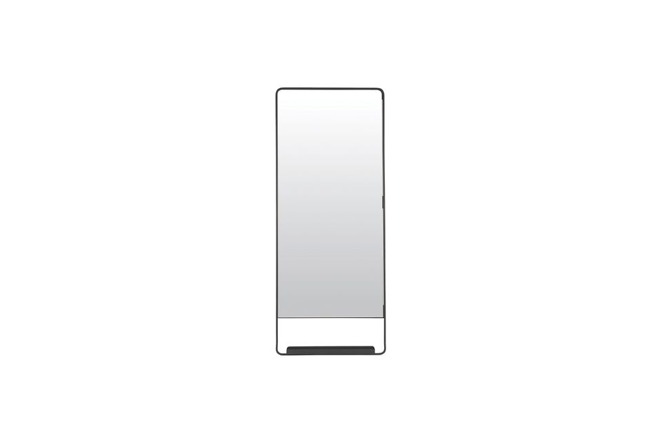 Grand miroir avec étagère en métal noir Chic - 2