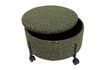 Miniature Grand pouf en tissu vert Contain 5