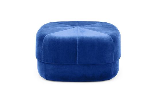 Grand pouf en velours bleu Circus Détouré