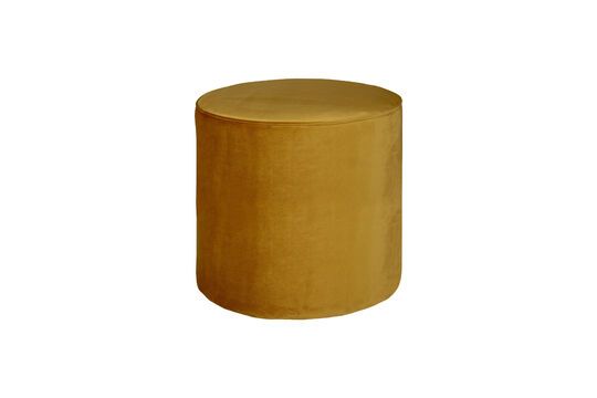 Grand pouf rond en velour ocre Sara Détouré