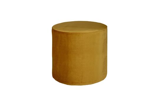 Grand pouf rond en velour ocre Sara