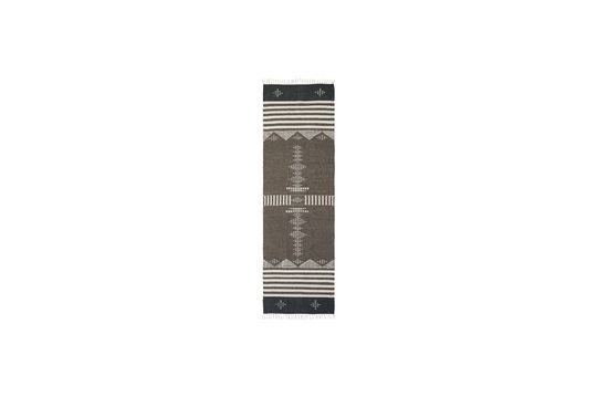 Grand tapis à motifs en laine et coton marron Coto