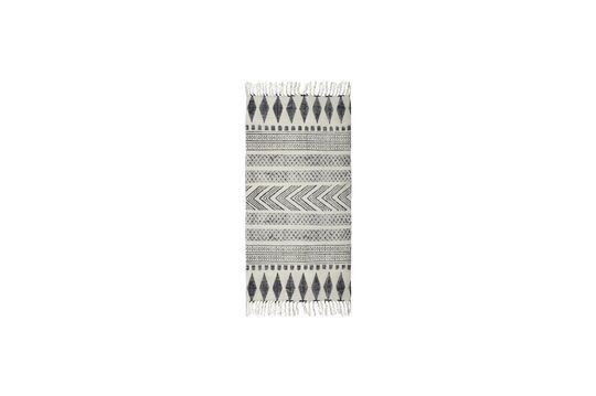 Grand tapis à motifs en tissus gris-noir Block