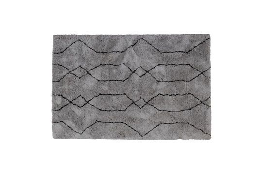 Grand tapis en polyester gris clair et noir Nové Détouré