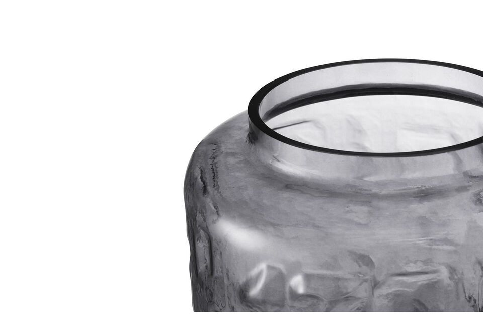 Grand vase en verre gris Tombola - 5