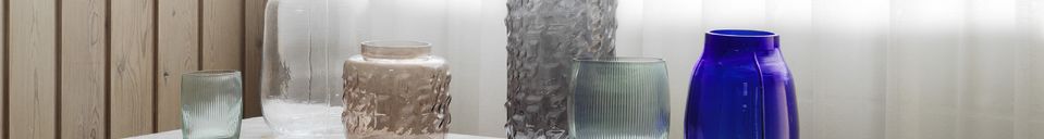 Mise en avant matière Grand vase en verre gris Tombola