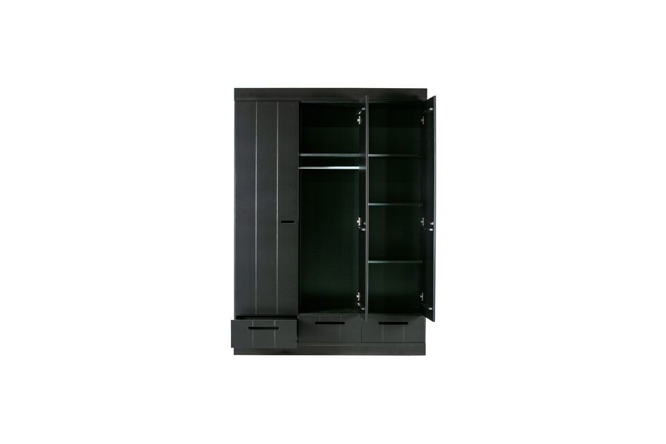 Grande armoire en bois noir Connect Woood - 195cm