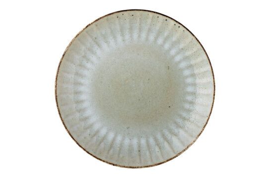Grande assiette en grès beige Fleur