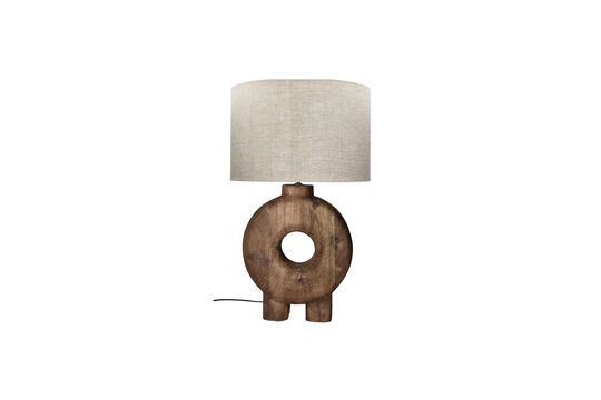 Grande lampe ronde en bois marron Lampedusa