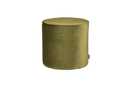 Grande pouf rotondo in velluto verde oliva Sara