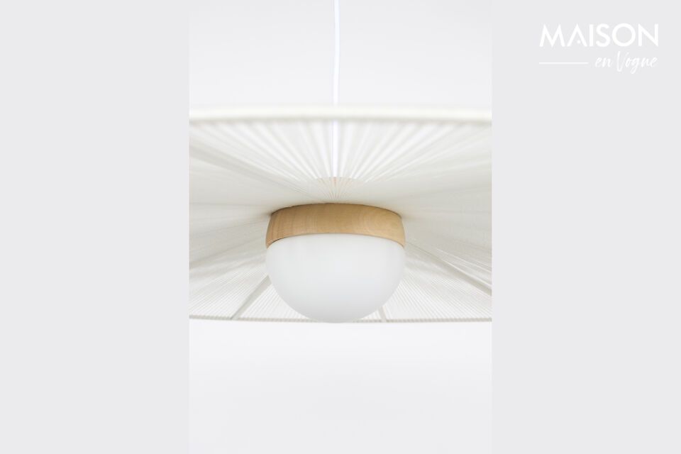Grande suspension en fer beige Belle Pendant - 7