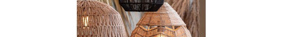 Mise en avant matière Grande suspension lampe beige Adelaide