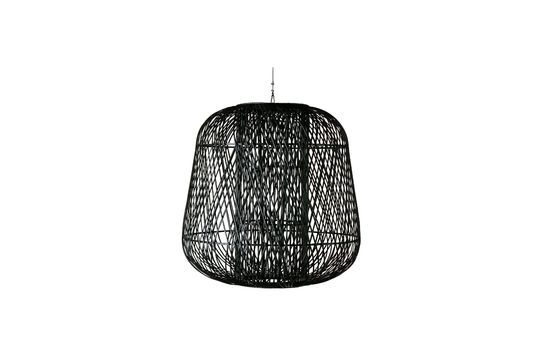 Grande suspension lampe en bambou noir Moza