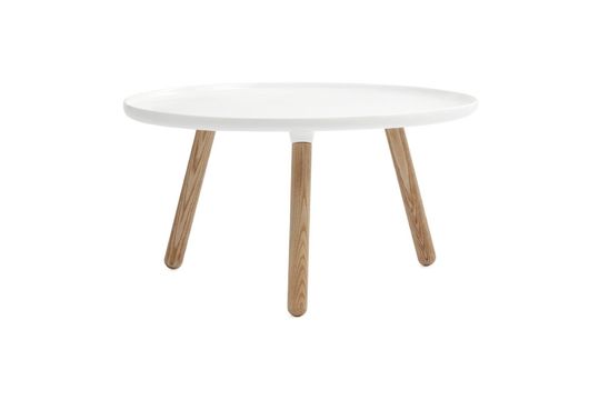 Grande table d'appoint ronde en composite blanc Tablo