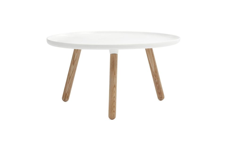 Grande table d'appoint ronde en composite blanc Tablo Normann Copenhagen