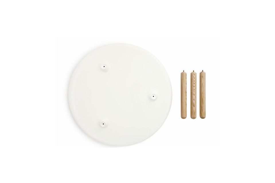 Grande table d'appoint ronde en composite blanc Tablo - 3