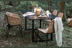 Miniature Grande table de repas en métal noir Helo 4