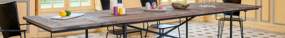 Mise en avant matière Grande table de tapissier à rallonge 250cm Windsor