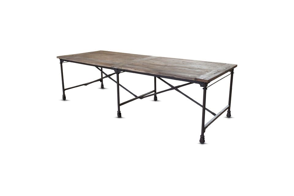 Grande table de tapissier en orme recyclé - 8