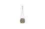Miniature Green and brown woven fabric hanging basket Faye Clipped