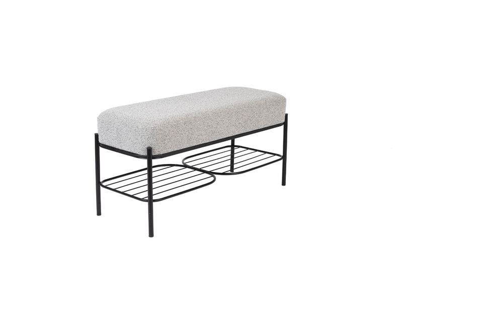 The neutral grey color of the Milou bench makes it easy to match with various color palettes