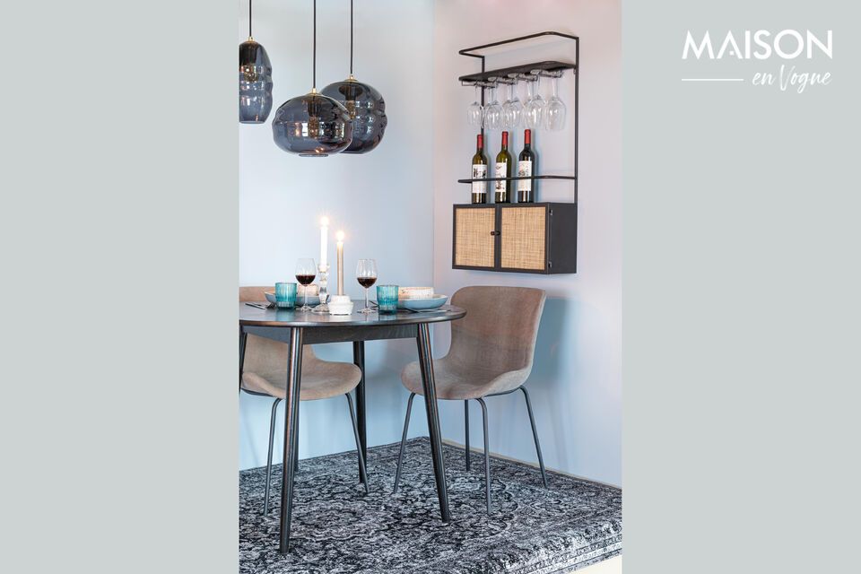 Enjoy elegance and comfort with our gray fabric chair.