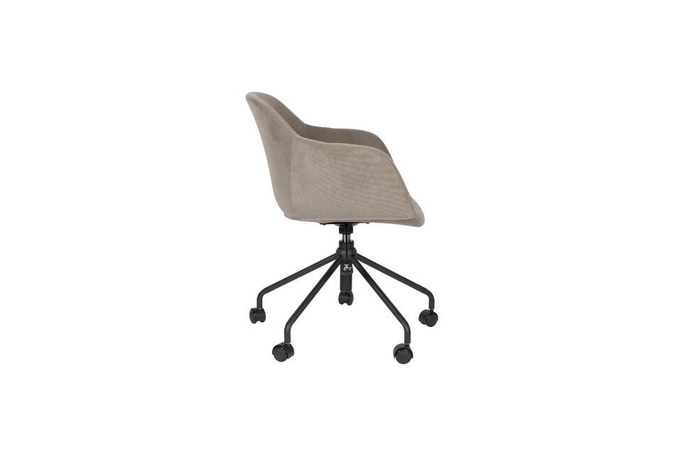 Dressed in an elegant taupe fabric